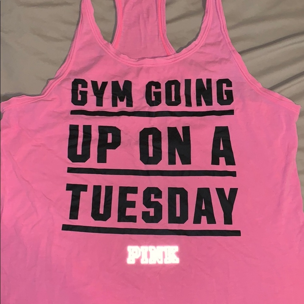 Pink gym tank